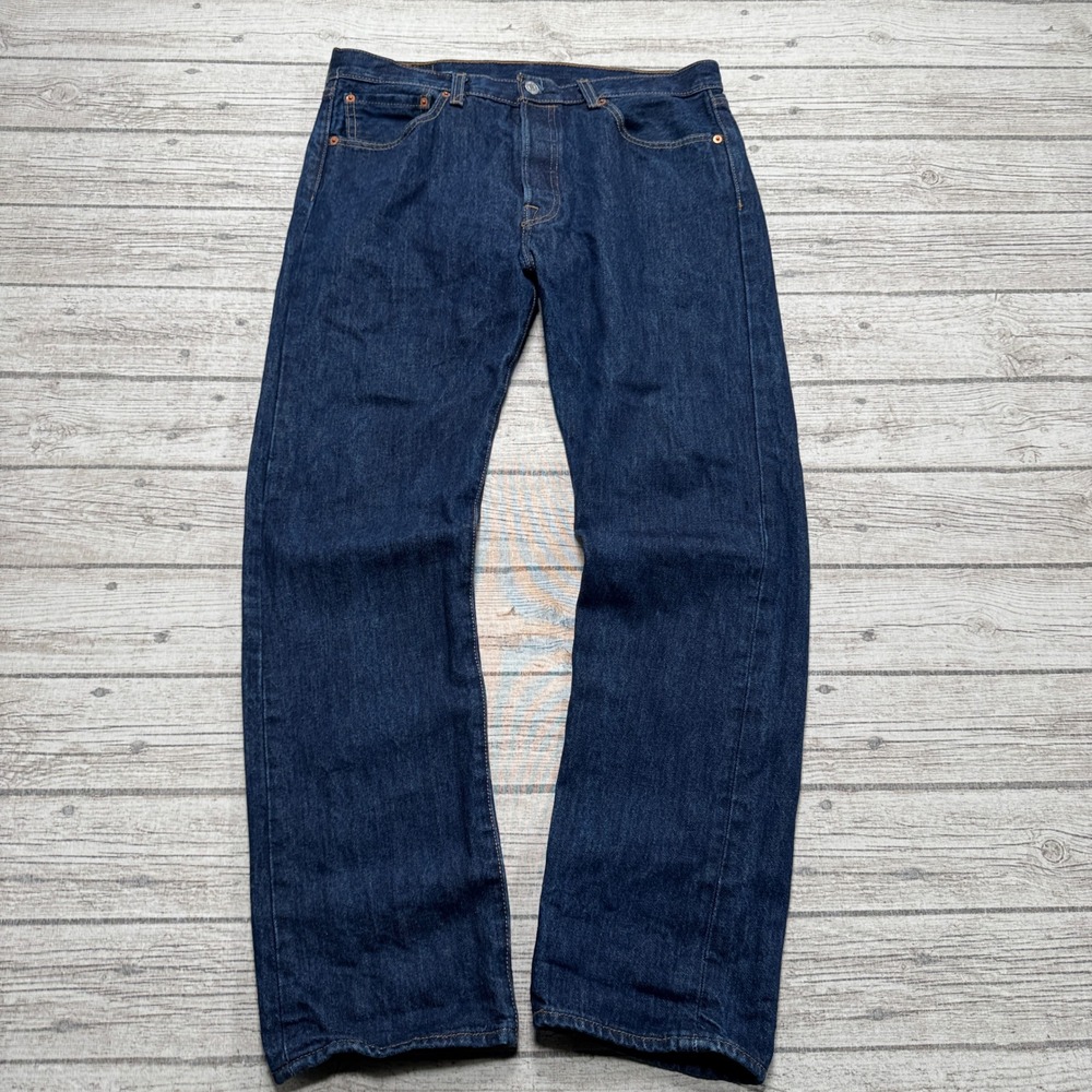 Levi's 501 Jeans Men's 33x30 Blue Dark Wash Denim Original Straight Leg Cotton